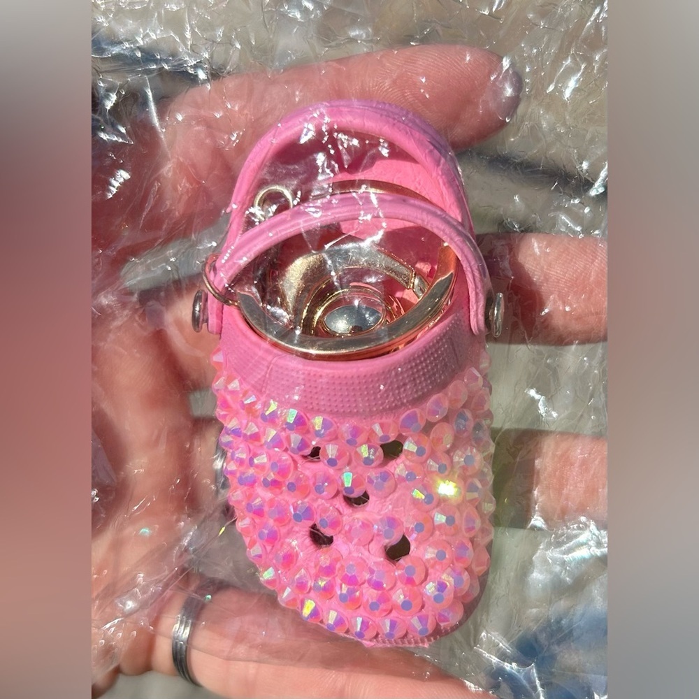 NWT Pink Sandal Slipper Inspired Keychain Purse Charm​​